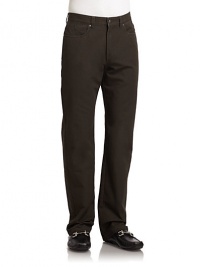 THE LOOKTextured designBanded waist with belt loopsFront zip with button closureFlat frontFive-pocket styleTHE FITRise, about 10Inseam, about 32THE MATERIALCottonCARE & ORIGINMachine washImported THE LOOKTextured designBanded waist with belt loopsFront zip with button closureFlat frontFive-pocket styleTHE FITRise, about 10Inseam, about 32THE MATERIALCottonCARE & ORIGINMachine washImported
