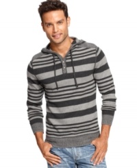 This hooded sweater from INC International Concepts adds some modern style to your casual cool. This hooded sweater from INC International Concepts adds some modern style to your casual cool.