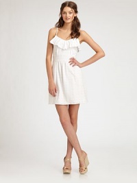 A feminine flounce meets classic eyelet for a pretty look with unmistakable appeal.Ruffle necklineAdjustable thin strapsSlash pocketsPull-on styleAbout 19 from natural waistCottonMachine washImported Model shown is 5'10 (177cm) wearing US size Small. A feminine flounce meets classic eyelet for a pretty look with unmistakable appeal.Ruffle necklineAdjustable thin strapsSlash pocketsPull-on styleAbout 19 from natural waistCottonMachine washImported Model shown is 5'10 (177cm) wearing US size Small.