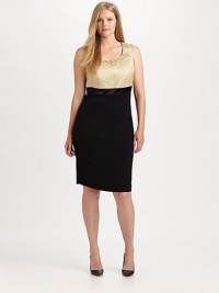 Gilded brocade adds an elegant twist to this universally flattering Empire-waist dress with a convenient side zipper. A metallic clutch would look phenomenal with this design.U-neckSleevelessEmpire waistSide zipperFully linedAbout 24 from natural waistPolyester/cottonDry cleanMade in Italy Gilded brocade adds an elegant twist to this universally flattering Empire-waist dress with a convenient side zipper. A metallic clutch would look phenomenal with this design.U-neckSleevelessEmpire waistSide zipperFully linedAbout 24 from natural waistPolyester/cottonDry cleanMade in Italy