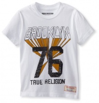 True Religion Boys 2-7 Brooklyn 76 Short Sleeve Logo Crew Neck Tee, White, Medium True Religion Boys 2-7 Brooklyn 76 Short Sleeve Logo Crew Neck Tee, White, Medium