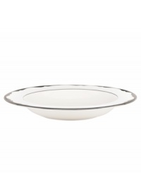 Take a shine to the Trimble Place rim soup bowl. Modern bone china hit by a wave of platinum embodies the unfussy yet undeniable elegance of kate spade. Take a shine to the Trimble Place rim soup bowl. Modern bone china hit by a wave of platinum embodies the unfussy yet undeniable elegance of kate spade.