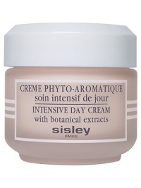 Silky, light-textured intensive day cream protects, tones and hydrates facial skin while maintaining its optimum moisture level. Contains a complex of essential oils and botanicals. Suitable for all skin types. Imported from France. 1.7 oz. 