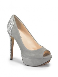 THE LOOKRich suede upperSparkly glitter-covered heelPeep toePadded insoleGlitter-covered heel, 5¼ (130mm)Suede-covered platform, 1¼ (30mm)Compares to a 4 heel (100mm)THE MATERIALLeather upperMan-made lining and soleORIGINImported THE LOOKRich suede upperSparkly glitter-covered heelPeep toePadded insoleGlitter-covered heel, 5¼ (130mm)Suede-covered platform, 1¼ (30mm)Compares to a 4 heel (100mm)THE MATERIALLeather upperMan-made lining and soleORIGINImported
