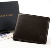Ralph Lauren Men Big Pony Logo Lambskin Billfold Wallet (One size, Dark Brown) Ralph Lauren Men Big Pony Logo Lambskin Billfold Wallet (One size, Dark Brown)
