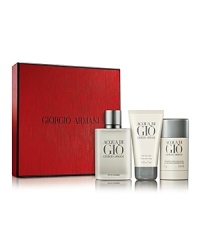 This aquatic, aromatic fragrance opens with a splash of fresh, Calabrian bergamot, neroli and green tangerine. Light, aquatic nuances mix with jasmine petal, crisp rock rose, rosemary, fruity persimmon and warm Indonesian patchouli to create a masculine scent that is both fresh and sensual.Gift set includes a 3.4 oz. Eau de Toilette, 2.6 oz. Deodorant and 2.5 oz. After Shave Balm. This aquatic, aromatic fragrance opens with a splash of fresh, Calabrian bergamot, neroli and green tangerine. Light, aquatic nuances mix with jasmine petal, crisp rock rose, rosemary, fruity persimmon and warm Indonesian patchouli to create a masculine scent that is both fresh and sensual.Gift set includes a 3.4 oz. Eau de Toilette, 2.6 oz. Deodorant and 2.5 oz. After Shave Balm.