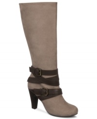 Sexy, trendy details complete your look with style. The Caddy tall boots by Fergalicious feature thick straps that wrap around the ankle and a full-length inside zipper. Sexy, trendy details complete your look with style. The Caddy tall boots by Fergalicious feature thick straps that wrap around the ankle and a full-length inside zipper.