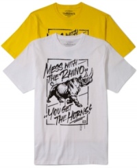 Steer clear! I have people to meet and places to go in this Ecko Unltd rhino graphic t-shirt. Steer clear! I have people to meet and places to go in this Ecko Unltd rhino graphic t-shirt.