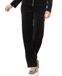 These petite lounge pants from Jones New York Signature offer luxe comfort in cushy velour. (Clearance) These petite lounge pants from Jones New York Signature offer luxe comfort in cushy velour. (Clearance)