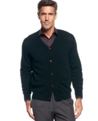 Make the last layer a sophisticated one with this Geoffrey Beene cardigan sweater. Make the last layer a sophisticated one with this Geoffrey Beene cardigan sweater.