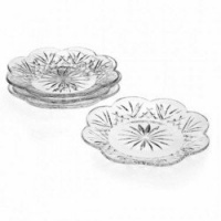 Godinger Crystal Dublin Canape Plates, Set of 4 Godinger Crystal Dublin Canape Plates, Set of 4