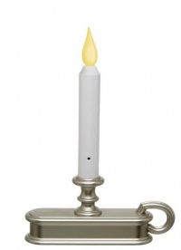 Good Tidings LED Single-Tier Christmas Window Candle with Light Sensor, Pewter Finish Good Tidings LED Single-Tier Christmas Window Candle with Light Sensor, Pewter Finish