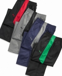Treat him to the best in athletic-inspired gear with these essential track pants by Puma. Treat him to the best in athletic-inspired gear with these essential track pants by Puma.