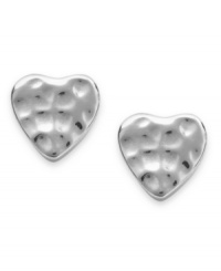 A look you're sure to love. Studio Silver's hammered heart stud earrings are set in sterling silver for a stylish effect, making for the perfect companion for any occasion. Approximate diameter: 1/5 inch. A look you're sure to love. Studio Silver's hammered heart stud earrings are set in sterling silver for a stylish effect, making for the perfect companion for any occasion. Approximate diameter: 1/5 inch.