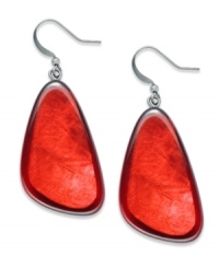 An organic-inspired design made for bold looks, by Style&co. Red resin accents add rich color to these drop earrings. Crafted in hematite tone mixed metal. Approximate drop: 1-1/2 inches. An organic-inspired design made for bold looks, by Style&co. Red resin accents add rich color to these drop earrings. Crafted in hematite tone mixed metal. Approximate drop: 1-1/2 inches.