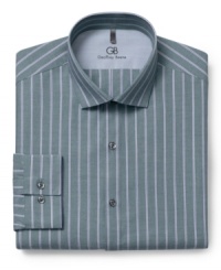 Keep your office look in line with this striped dress shirt from Geoffrey Beene. Keep your office look in line with this striped dress shirt from Geoffrey Beene.