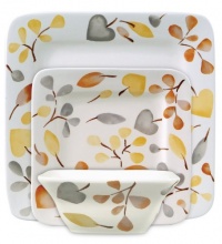 Gibson Frontino 12-Piece Handpainted Square Dinnerware Set, Autumn Grace Gibson Frontino 12-Piece Handpainted Square Dinnerware Set, Autumn Grace