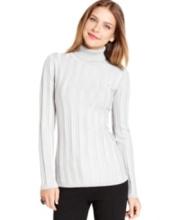 Style&co.'s turtleneck features a contoured fit, flattering ribbed detail and a shimmery metallic finish. Style&co.'s turtleneck features a contoured fit, flattering ribbed detail and a shimmery metallic finish.