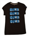 Nike Girls Graphic Black Shirt Black-Small