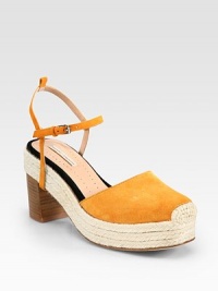 Enhance your sun-soaked adventures with this suede essential, equipped with a slingback strap and timeless espadrille trim. Stacked heel with hemp trim, 3½ (90mm)Hemp platform, 1 (25mm)Compares to a 2½ heel (65mm)Suede upperLeather lining and solePadded insoleImportedOUR FIT MODEL RECOMMENDS ordering true whole size; ½ sizes should order the next whole size up. Enhance your sun-soaked adventures with this suede essential, equipped with a slingback strap and timeless espadrille trim. Stacked heel with hemp trim, 3½ (90mm)Hemp platform, 1 (25mm)Compares to a 2½ heel (65mm)Suede upperLeather lining and solePadded insoleImportedOUR FIT MODEL RECOMMENDS ordering true whole size; ½ sizes should order the next whole size up.
