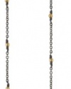 Mizuki 14k Oxidized Single Strand Earrings with Gold Beads