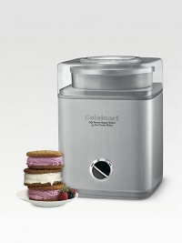 What's better than a quart of luscious homemade ice cream, sorbet or frozen yogurt? Two quarts! The fully automatic Pure Indulgence makes two quarts of your favorite frozen desserts or drinks in as little as 25 minutes. It's easy: an integrated motor, double-insulated freezer bowl and automatic mixing paddle do all the work. Results are consistently smooth, cleanup is easy, and the brushed metal styling is simply sensational. What's better than a quart of luscious homemade ice cream, sorbet or frozen yogurt? Two quarts! The fully automatic Pure Indulgence makes two quarts of your favorite frozen desserts or drinks in as little as 25 minutes. It's easy: an integrated motor, double-insulated freezer bowl and automatic mixing paddle do all the work. Results are consistently smooth, cleanup is easy, and the brushed metal styling is simply sensational.