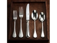 Le Perle stainless flatware features a perfect strand of pearls border on a classic heirloom shape. Small, symmetrical bead details attract light in even the lowest candlelight for an elegant, radiant table. Forged from superior 18/10 stainless steel. Le Perle stainless flatware features a perfect strand of pearls border on a classic heirloom shape. Small, symmetrical bead details attract light in even the lowest candlelight for an elegant, radiant table. Forged from superior 18/10 stainless steel.