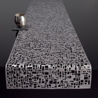 Cubic takes pressed vinyl to the next stage, with stencil-like lace of open and closed irregular rectangles. Cubic takes pressed vinyl to the next stage, with stencil-like lace of open and closed irregular rectangles.