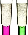 Sagaform Hand-Blown Champagne Glasses, Pink/Green, Set of 2