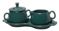 Fiesta Covered Creamer and Sugar Set with Tray, Evergreen Fiesta Covered Creamer and Sugar Set with Tray, Evergreen