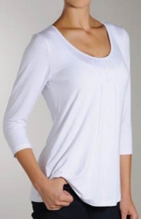 Miraclebody by Miraclesuit Women's 3/4 Sleeve Fly Away Top, White, Small Miraclebody by Miraclesuit Women's 3/4 Sleeve Fly Away Top, White, Small