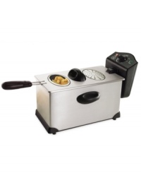 What's the latest in do-it-yourself deliciousness? Deep frying! From French fries to chicken fingers, this stainless steel deep fryer gives your food that golden brown crispiness and unbeatable fried flavor. One-year warranty. Model 13401. What's the latest in do-it-yourself deliciousness? Deep frying! From French fries to chicken fingers, this stainless steel deep fryer gives your food that golden brown crispiness and unbeatable fried flavor. One-year warranty. Model 13401.