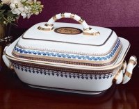 Mottahedeh Chinoise Blue Covered Vegetable Dish 6.5 X 11 In Mottahedeh Chinoise Blue Covered Vegetable Dish 6.5 X 11 In