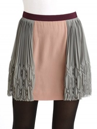 Artfully pleated chiffon panels fuse with smooth silk insets to create a ladylike essential.Grosgrain ribbon waistband Smooth silk panel Geometric pleated side chiffon panels Concealed back hook-and-eye and zip closure About 16 long Fully lined Polyester Second fabric: silk Dry clean Made in Italy Artfully pleated chiffon panels fuse with smooth silk insets to create a ladylike essential.Grosgrain ribbon waistband Smooth silk panel Geometric pleated side chiffon panels Concealed back hook-and-eye and zip closure About 16 long Fully lined Polyester Second fabric: silk Dry clean Made in Italy