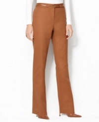 These Charter Club trousers offer a slimming tummy panel and straight leg for a flattering fit. The skinny belt makes them ideal for tucking in tops, too! (Clearance) These Charter Club trousers offer a slimming tummy panel and straight leg for a flattering fit. The skinny belt makes them ideal for tucking in tops, too! (Clearance)
