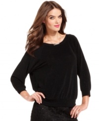 With allover subtle sparkles, this RACHEL Rachel Roy sweater is a stylish layering piece! With allover subtle sparkles, this RACHEL Rachel Roy sweater is a stylish layering piece!