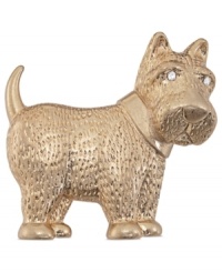 Animal magnetism. This pin from Carolee's 40th Anniversary Legacy Collection is crafted from gold-tone mixed metal and features glass stones for an added sparkle. Picking up this pooch also helps a worthy cause. Approximate height: 1-3/8 inches. Approximate width: 1-3/8 inches. Animal magnetism. This pin from Carolee's 40th Anniversary Legacy Collection is crafted from gold-tone mixed metal and features glass stones for an added sparkle. Picking up this pooch also helps a worthy cause. Approximate height: 1-3/8 inches. Approximate width: 1-3/8 inches.