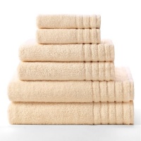 Super Zero Twist 6 piece towel set Vanilla by Cotton Craft - 7 Star Hotel Collection Beyond Luxury Softer than a Cloud - Each set contains 2 Oversized Bath Towels 30x54, 2 Hand Towels 16x30, 2 Wash Cloths 13x13 - Other colors - White, Basil Green, Tea Ros