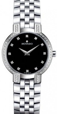 Movado Women's 605586 Faceto Diamond Accented Stainless-Steel Watch