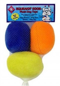 Kyjen Squeakin' Eggs Plush Dog Toys, 3-Pack Kyjen Squeakin' Eggs Plush Dog Toys, 3-Pack