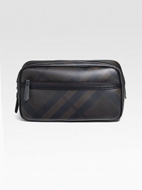 Lightweight with signature smoked check pattern for the smart and stylish traveler.Zip closureInterior pocketPVC12W x 6H x 5DImported Lightweight with signature smoked check pattern for the smart and stylish traveler.Zip closureInterior pocketPVC12W x 6H x 5DImported