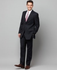 Hit all the right notes in your dress wardrobe with this Tommy Hilfiger slim-fit pin dot suit. Hit all the right notes in your dress wardrobe with this Tommy Hilfiger slim-fit pin dot suit.