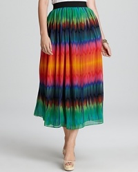 Enlivened by a vivid tie-dye print, this VINCE CAMUTO Plus maxi skirt infuses your look with a rush of bohemian spirit. Enlivened by a vivid tie-dye print, this VINCE CAMUTO Plus maxi skirt infuses your look with a rush of bohemian spirit.