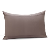 Alternating bands of luxurious matte and shiny silk, trimmed in airy chiffon elevate a simple bedding ensemble. Cotton quilted sham features detailed stitching in a vertical and free form grid pattern. Alternating bands of luxurious matte and shiny silk, trimmed in airy chiffon elevate a simple bedding ensemble. Cotton quilted sham features detailed stitching in a vertical and free form grid pattern.