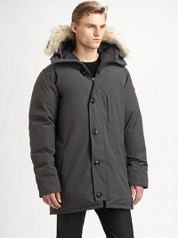 Whether it's in the South Pole where extreme weather protection is a necessity or on the streets of New York, Milan or Tokyo, people wear the Canada Goose brand because of its reputation for quality, functionality and style; This parka encompasses it all, and exudes a modern, urban look with its slimmer fit and exposed buttons.Zip frontAttached hoodChest Whether it's in the South Pole where extreme weather protection is a necessity or on the streets of New York, Milan or Tokyo, people wear the Canada Goose brand because of its reputation for quality, functionality and style; This parka encompasses it all, and exudes a modern, urban look with its slimmer fit and exposed buttons.Zip frontAttached hoodChest