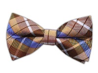 100% Silk Woven Gold Plaid Self-Tie Bow Tie 100% Silk Woven Gold Plaid Self-Tie Bow Tie