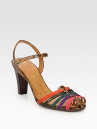 Vibrant suede straps cross snake-embossed leather straps, finishing with an adjustable slingback strap and a classic kitten heel. Stacked heel, 3 (75mm)Suede and snake-embossed leather upperLeather lining and solePadded insoleMade in SpainOUR FIT MODEL RECOMMENDS ordering one half size up as this style runs small. Vibrant suede straps cross snake-embossed leather straps, finishing with an adjustable slingback strap and a classic kitten heel. Stacked heel, 3 (75mm)Suede and snake-embossed leather upperLeather lining and solePadded insoleMade in SpainOUR FIT MODEL RECOMMENDS ordering one half size up as this style runs small.