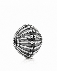 This dramatic sterling silver PANDORA charm is laced with sparkling black cubic zirconia stones. This dramatic sterling silver PANDORA charm is laced with sparkling black cubic zirconia stones.