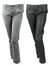 BleuLab womens cheetah / charcoal reversible detour legging jeans BleuLab womens cheetah / charcoal reversible detour legging jeans