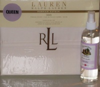 Bundle -- Two Items -- Lauren by Ralph Lauren Bedding Dunham 300 Thead Count Sateen Queen Sheet Set Cream with L'essence de Provence Lavender Linen Water Spray Bundle -- Two Items -- Lauren by Ralph Lauren Bedding Dunham 300 Thead Count Sateen Queen Sheet Set Cream with L'essence de Provence Lavender Linen Water Spray